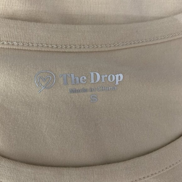 The Drop Tan Tee Top Small Long Sleeve Stretch Minimalist Basic - Picture 4 of 5